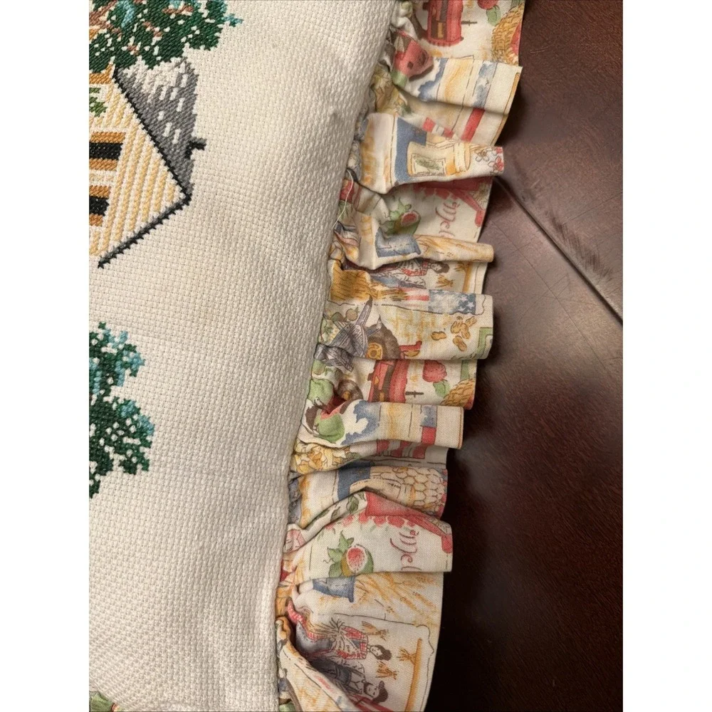 Home Sweet Home Farm Country Needlepoint Decorative Pillow Vintage